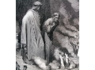 Dante e i simoniaci, comicità sull'avidità dei Papi